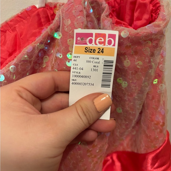 NWT DEB SEQUIN ROSETTE PROM DRESS - Picture 11 of 11